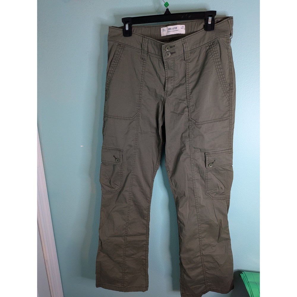 Hollister Mens Olive Green‎ Mid-Rise Relaxed Boot Cargo Pants W30 Regular